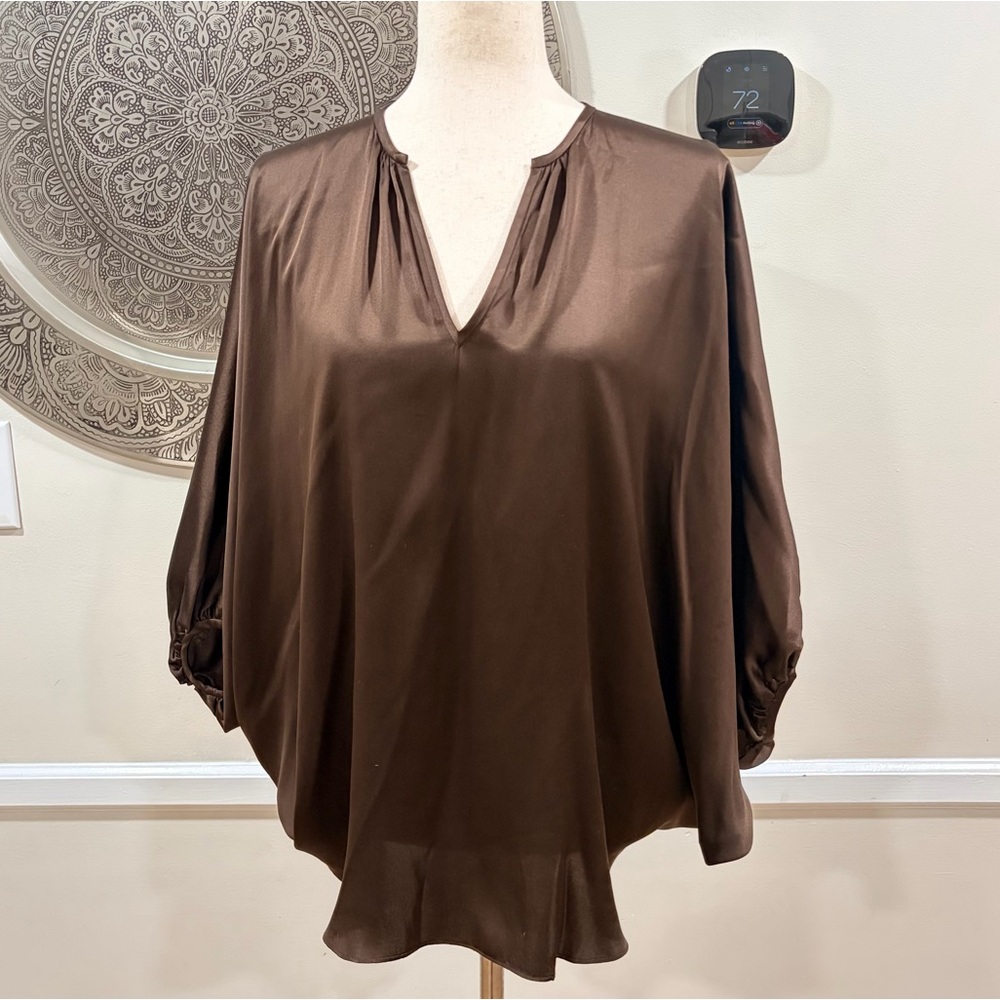 Acrobat brown silk blouse - Size Medium